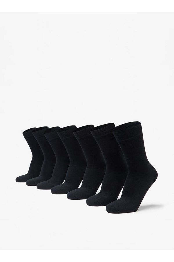 LBL by Shoexpress-Solid Calf Length Socks - Set of 7 1