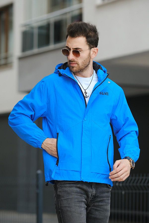 Oksit Men s Slim Fit Seasonal Jacket Save Printed Water Resistant Raincoat Trendyol