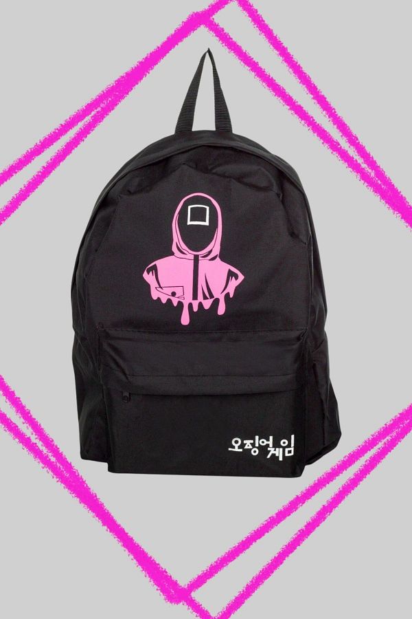 ZEYZEY MONKEY-Squid Game Pattern Black Backpack School Bag 1
