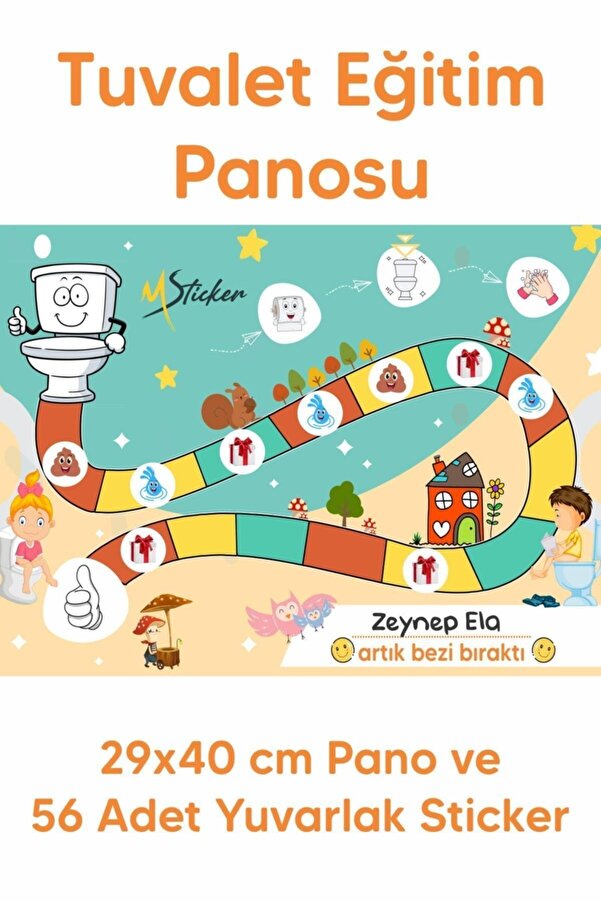 MSticker Eğlenceli Ve Eğitici Tuvalet Eğitimi Sticker Panosu 29x42cm