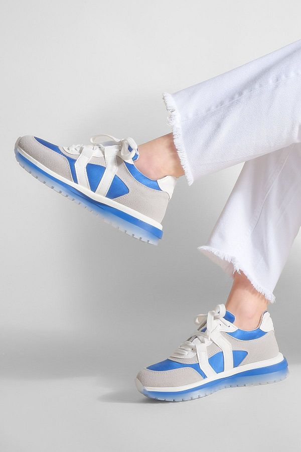 Marjin-Női sneaker fűzős sportcipő Avesta kék 1