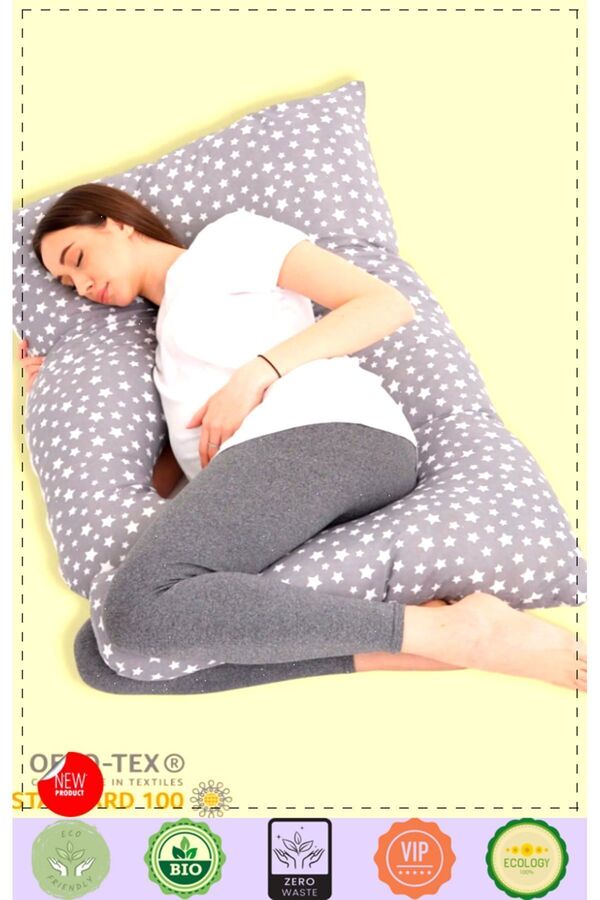 OMZ Destekli Hamile Yastığı Sırt Kalça Bacaklar ve Göbek Desteği Gebelik Minderi Hamile Uyku Yastıgi