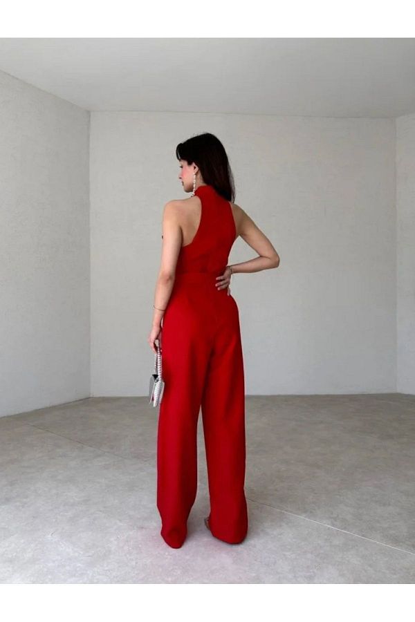 Cross halter jumpsuit clearance