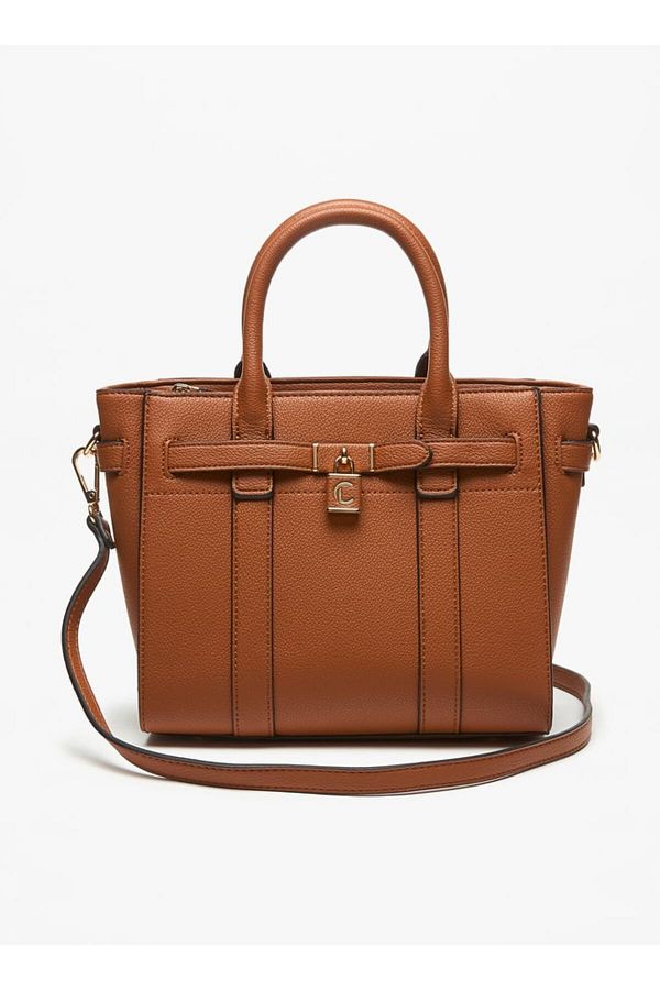Le Confort Textured Tote Bag with Zip Closure and Detachable Strap Trendyol