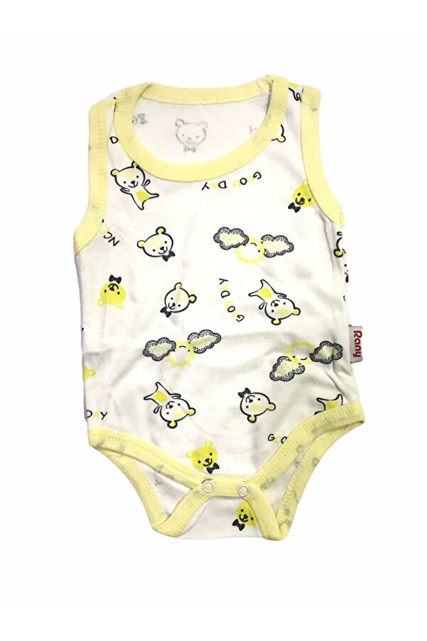 Rany Baby Kids Rany Baby Atlet Body Desenli Interlok Sarı Bulut Desenli