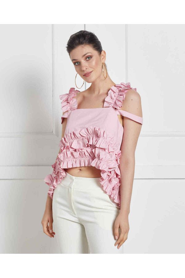 Serpil Powder Color Serpent Women s Blouse 34179