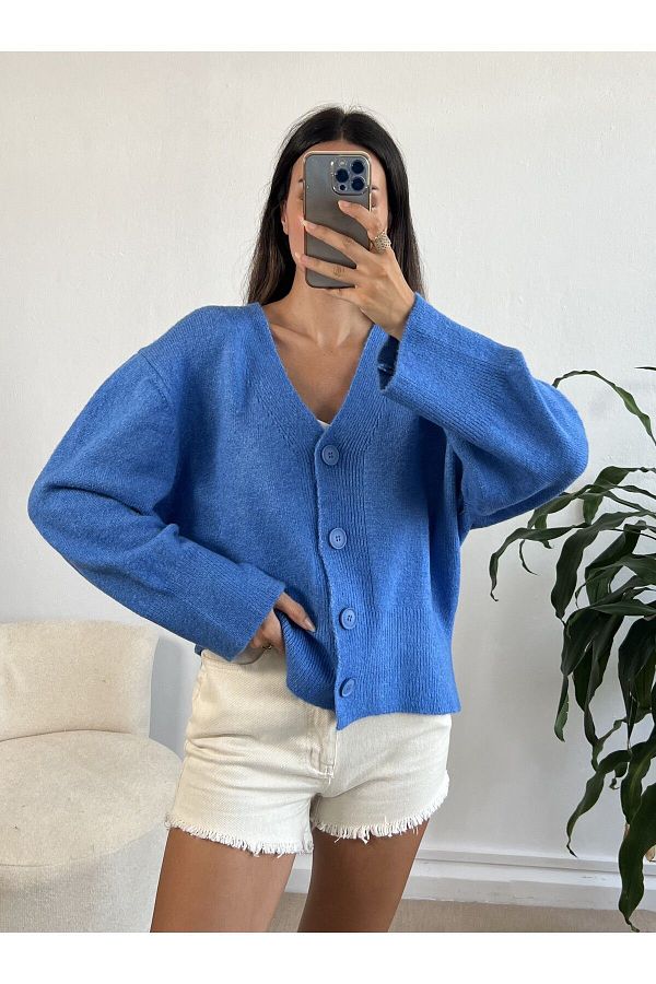 Wide sleeve cardigan sweater top