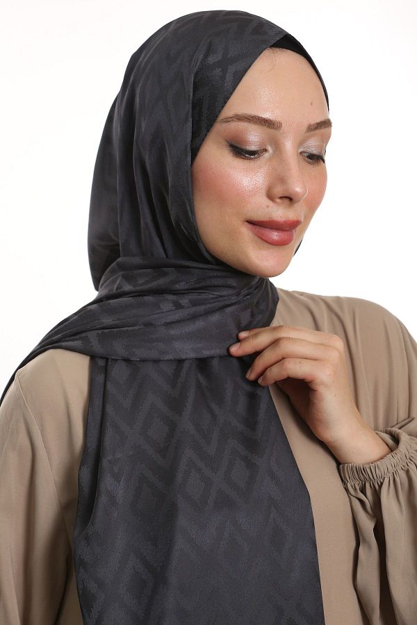 m moon scarf-High Quality Smoked Tile Pattern Silky Jacquard Shawl - Italian Stitching, Imported Fabric 1