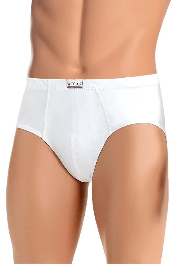 Öts-Slip din bumbac pieptănat alb pentru bărbați, pachet de 6 (100% BUMBAC) 1