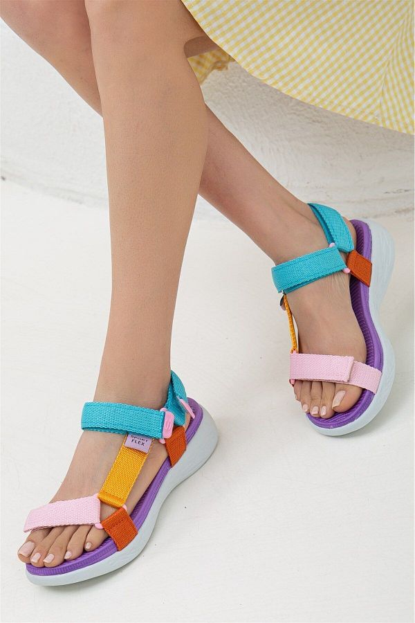 Colorful velcro sandals on sale