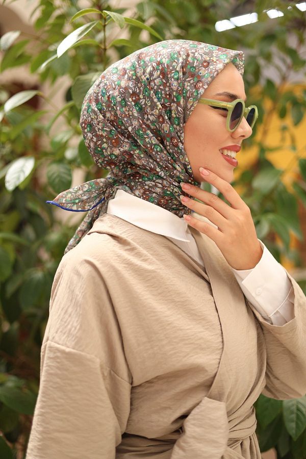 Silk Home-وشاح من القطن الناعم بنمط القرنفل 1