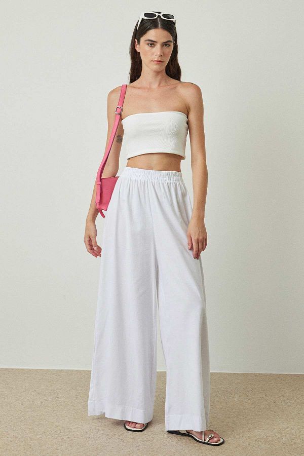 Wide leg trousers and crop top discount