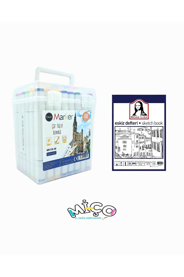 Bam-48-Piece Bam Effect Touch Marker Sketchbook Set - Double Sided Special Series Carrying Bag 1
