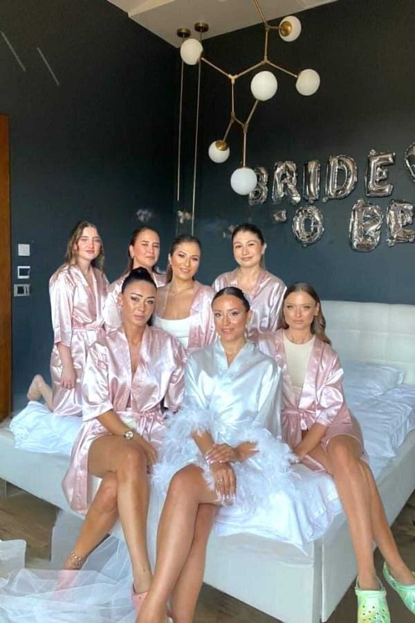 Lasilla-Rochie de domnisoara de onoare 6 piese cu imprimeu Team Bride 1