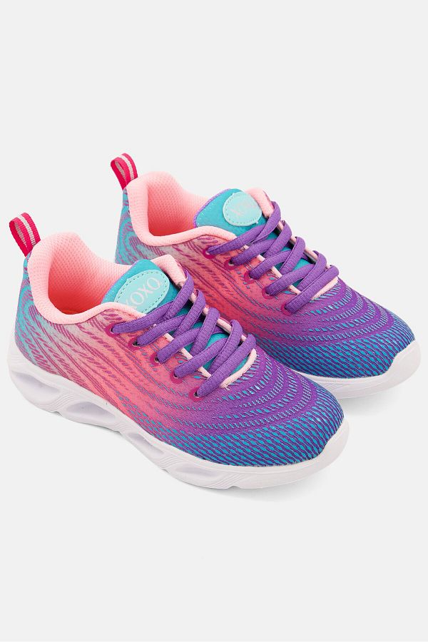 XOXO Kids Girl Prowess Lace Up Running Shoes Pink Combo Trendyol