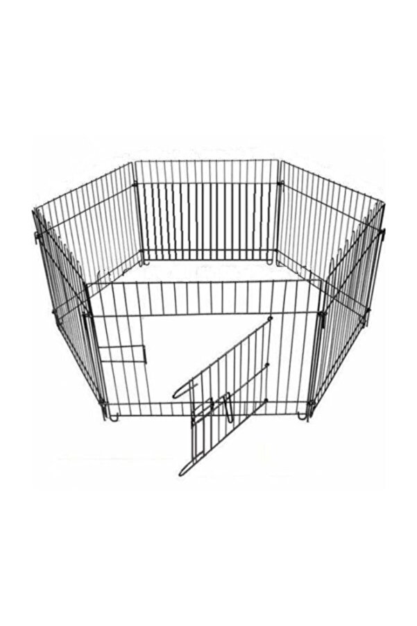 LarinHome Orbohexagon Pet Metal Köpek Oyun Alanı Çit 63x63 Cm Altı Parça