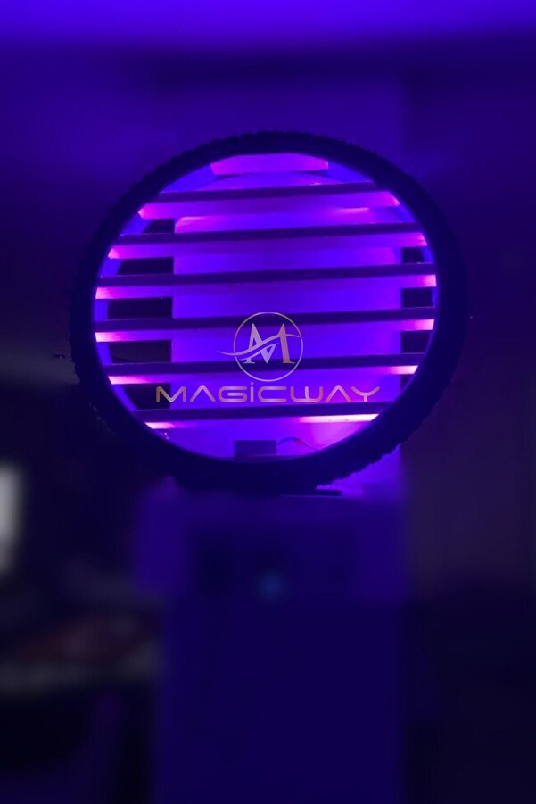 Magicway Mor Işıklı Tekerlek Duvar Rafı Ahşap Dekoratif Lastik Çocuk Otoparkı Montessori Eğitim Gece Lambası