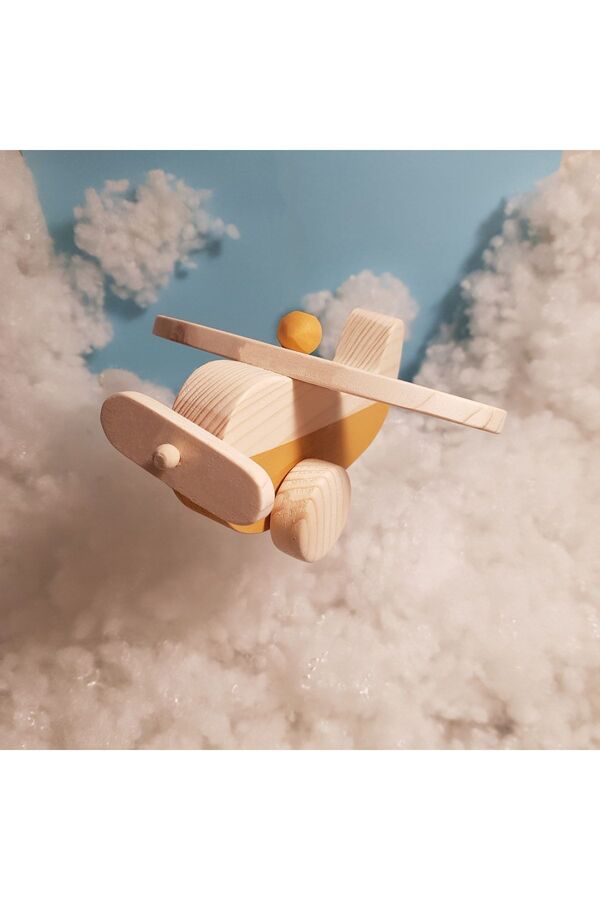 websunday El Yapımı Ahşap Oyuncak Uçak, Eğitici, Kreatif, Vintage Ve Doğal Ve Güvenli Ahşap Bebek Oyuncak