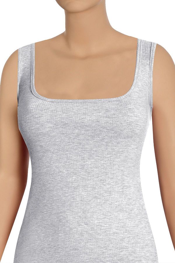 Öts-Women's Ribbed Square Collar Cotton Lycra Undershirt 1