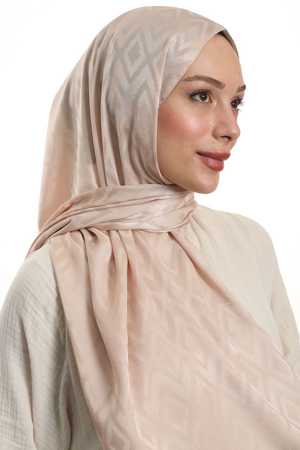 m moon scarf-High Quality Tile Patterned Silky Jacquard Shawl - Imported Fabric and Italian Stitching 1