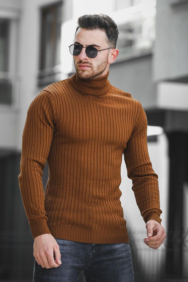 Oksit Seka 822 Thick Ribbed Slim Fit Men s Turtleneck Sweater Trendyol