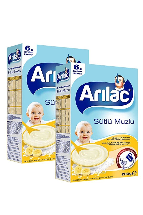 ARI Arılac Instant Ek Gıda Sütlü Muzlu 200 gr X 2 Adet