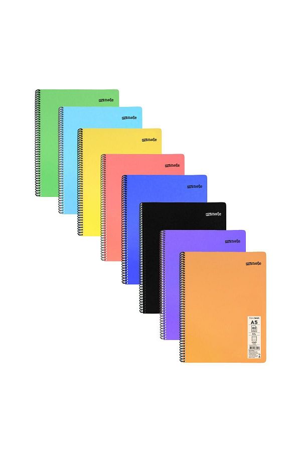 Mynote-Flex Neon A5 - 80 Sheets Small Size 4 Plaids and 4 Lines Notebook Set 1