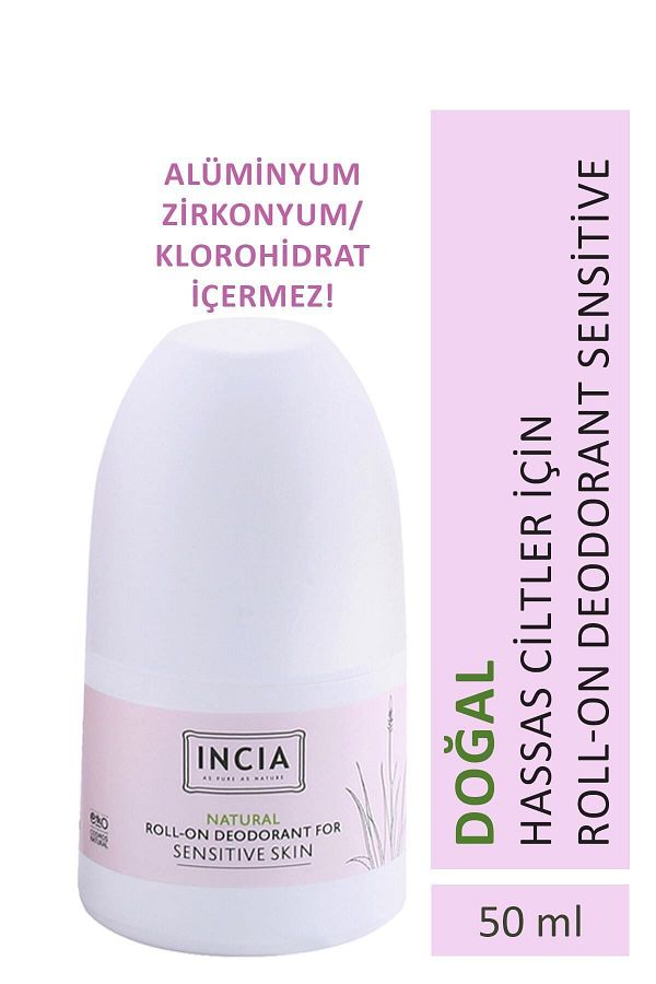 Incia-50 ml 100% Natural Roll On Deodorant - Πρόληψη οσμής ιδρώτα χωρίς λεκέδες για ευαίσθητο δέρμα 1