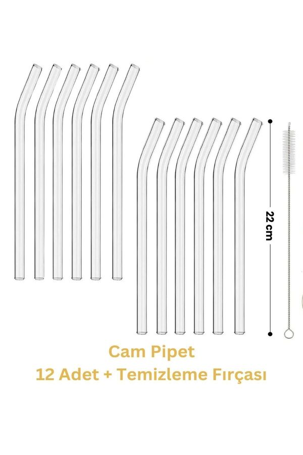 Dem Home-9mm Diameter - 12 Glass Pipe and 1 Cleaning Brush 1