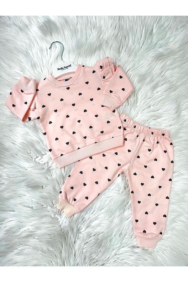 Linda Harris Heart Pattern Powder Double Baby Set- Trendyol