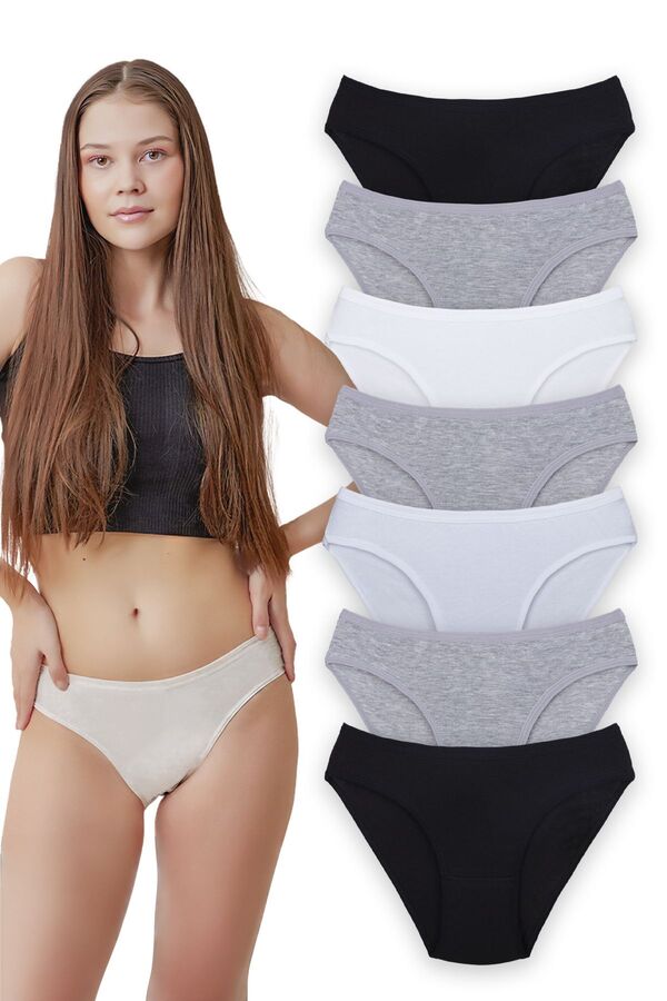 Humaone-Chiloți de bikini pentru femei mixte, 7 piese, negru, gri, alb, Bk1-a2 1
