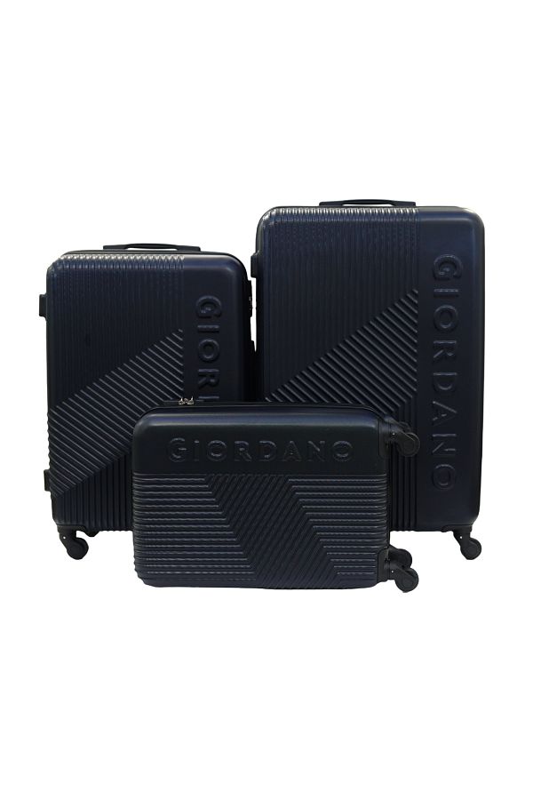 Giordano-Logo Series Luggage Set of 3 Navy,ABS Hard Shell Lightweight Durable Secure Number Lock. 1