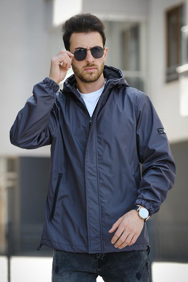 Slim fit hooded jacket hot sale