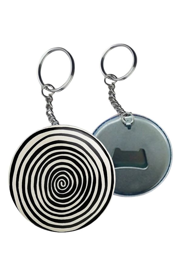 Major Selection-Y2K Grunge Style Spiral Style Black and White Keychain 1