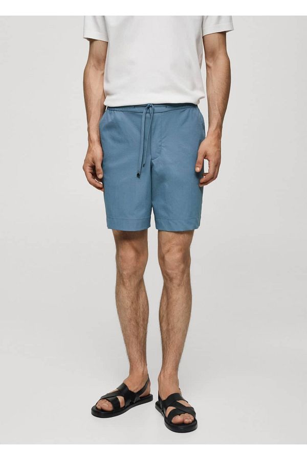 MANGO Man-Technical Fabric Drawstring Bermuda Shorts 1