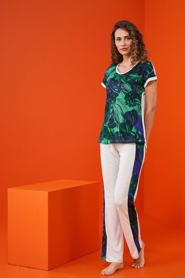 PJS-Set de pijamale cu model pentru damă 1