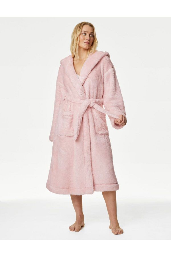 Marks Spencer Hooded Fleece Dressing Gown Trendyol