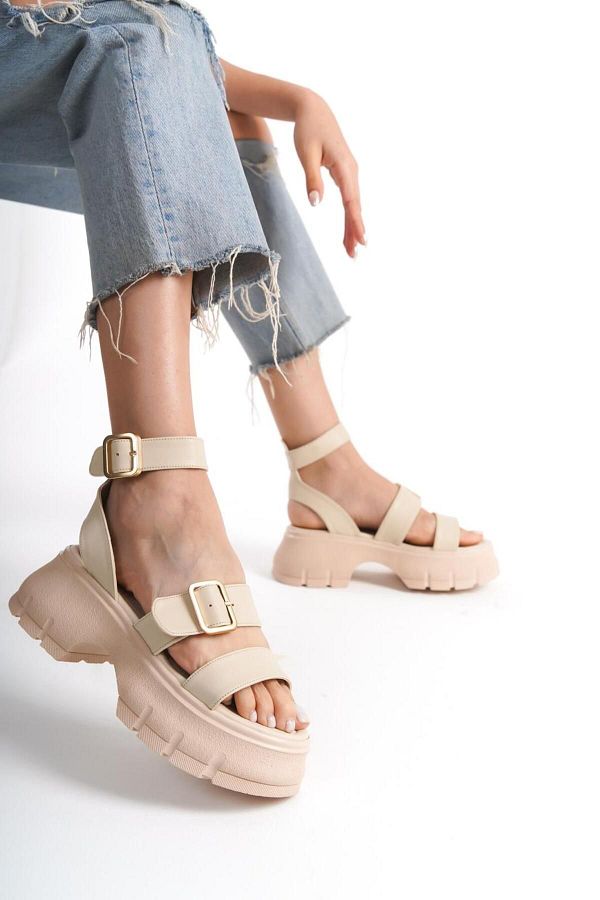Cream colored wedge sandals clearance