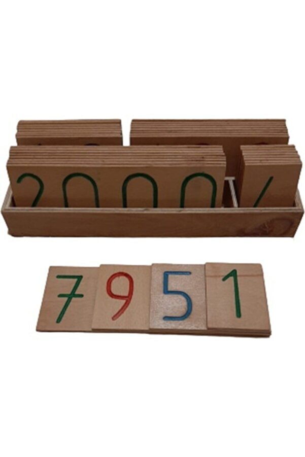 Montessori Gemisi Büyük Boy Ahşap Sayı Kartları