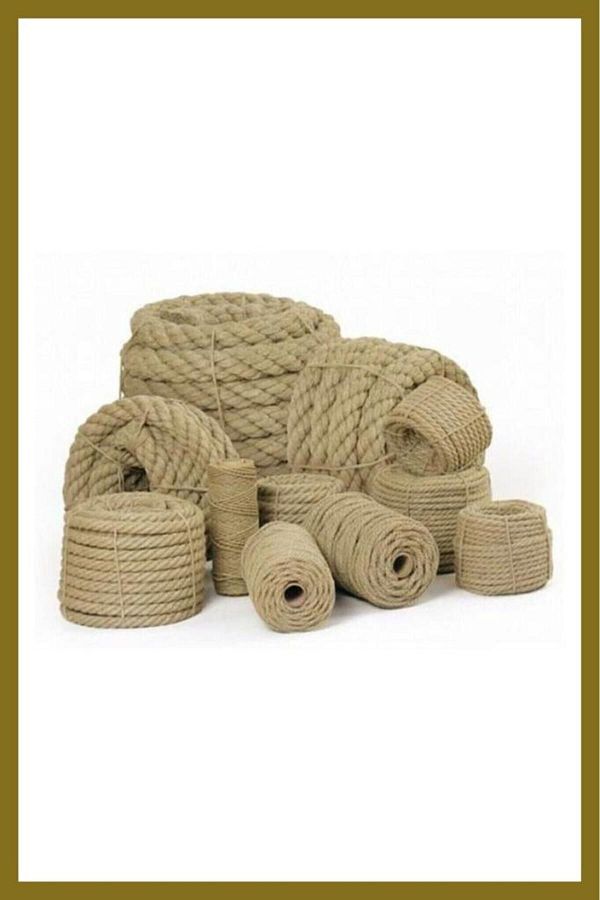 Flea Market-Σχοινί από γιούτα 8 mm 100 μέτρα Διακοσμητικό ψάθινο σχοινί κονιάκ 1