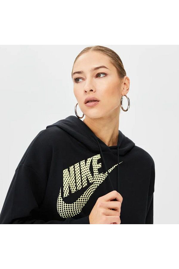 Nike Women s Black Crop Fleece Hoodie Sportswear Dance Sweatshirt Trendyol