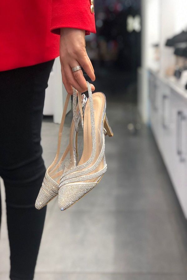 Silver evening shoes sales