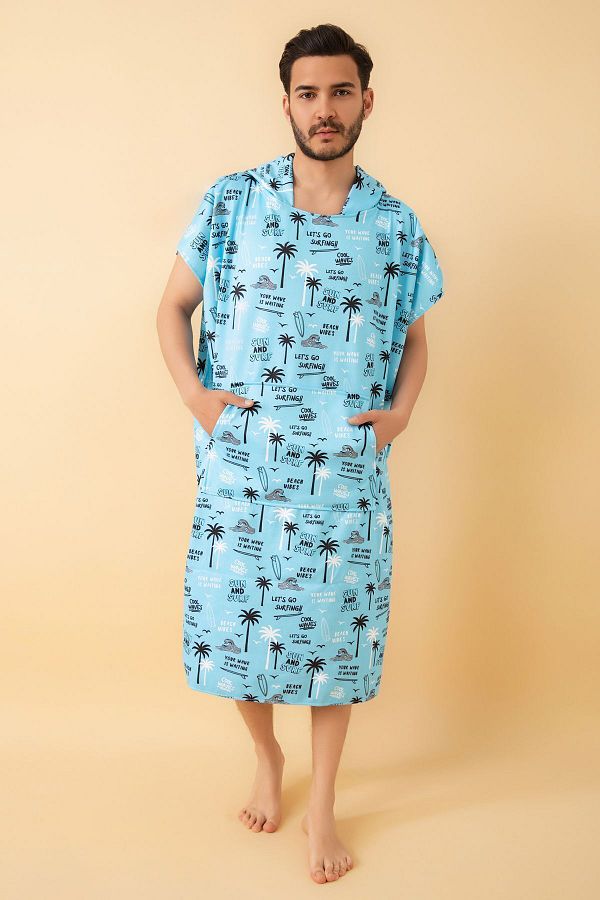 VEVİEN HOME-Beach Vibes Pattern - Κοστούμι για ενήλικες με κουκούλα για σερφ στην παραλία 1