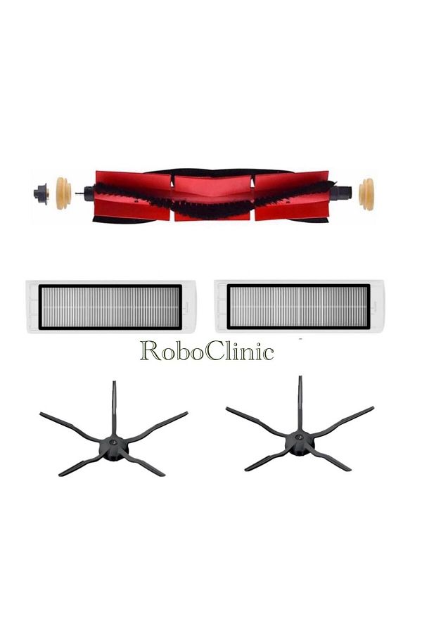 Roboclinic-Roborock S5 Max Black Robot Vacuum Cleaner - Compatible Main and Side Brush, Hepa Filter 5 Pieces Replenishment Set 1