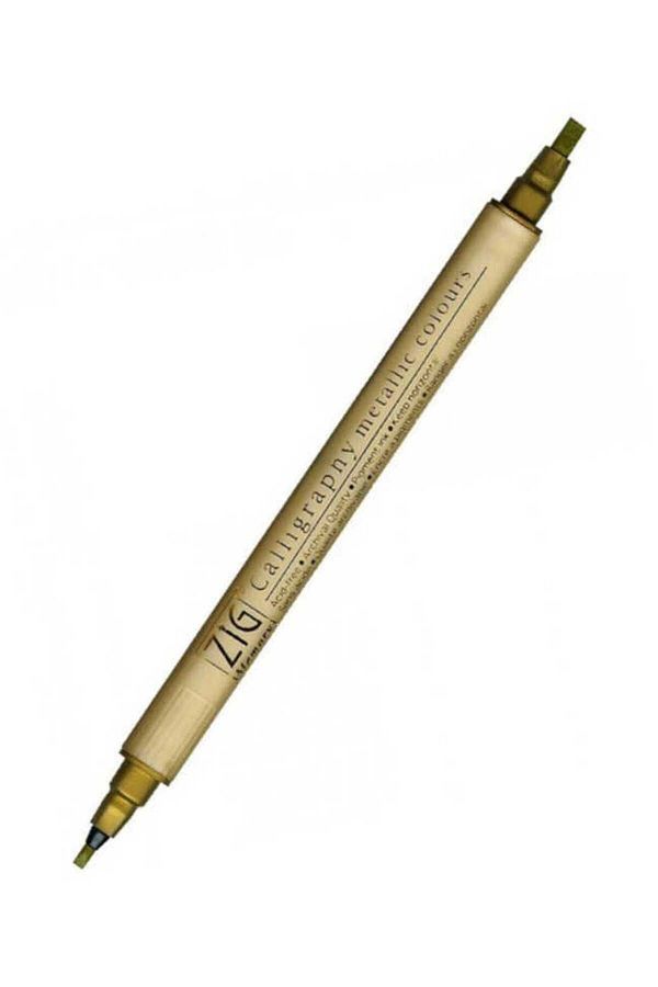 Zig-Clean Color F Metallic Tcs-8000 101 Gold Double Sided Pen 1