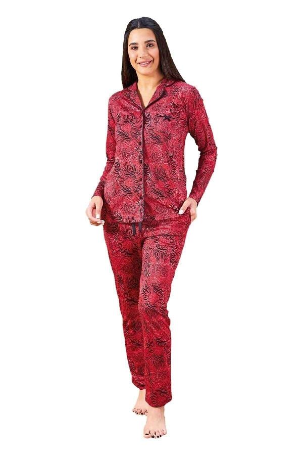 Pjs Pijama-Set de pijamale pentru femei cu nasturi în față Pjs 1