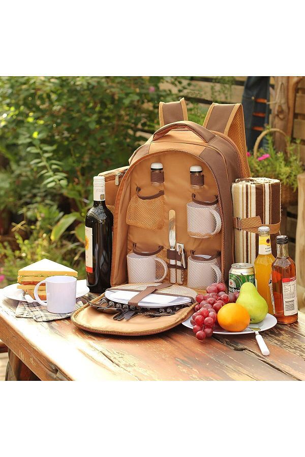 LUPPER Camping Material Picnic Bag 4 Person Dining Set Backpack with Blanket from Abroad Trendyol