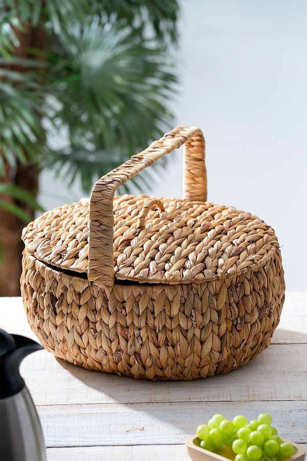 ACAR-Wicker Picnic Basket - Wicker with Lid, 38 cm 1