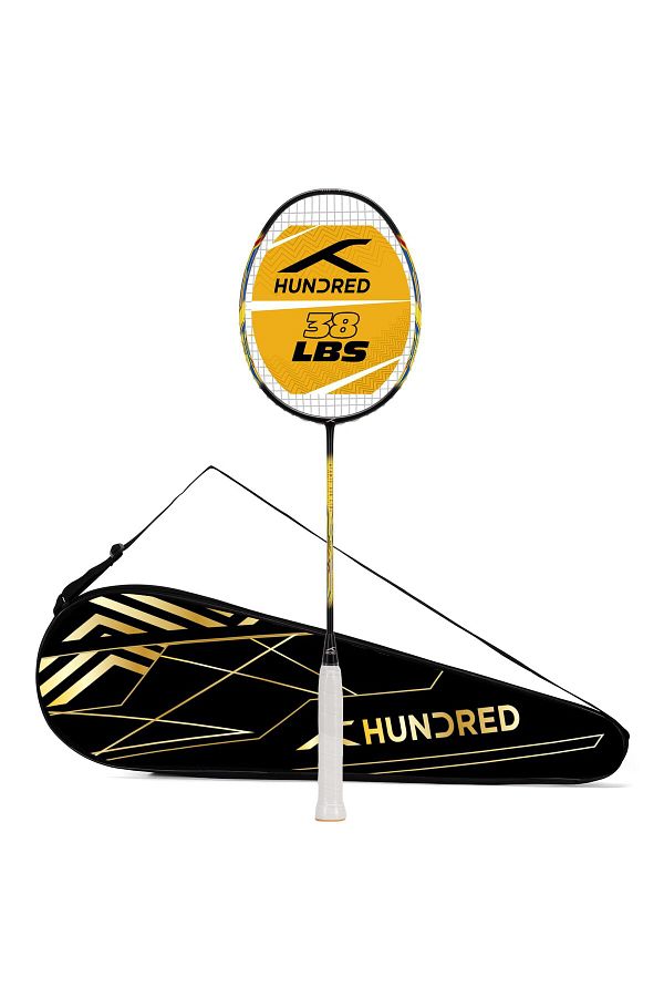 Hundred-ATOMIC-X 38 CTRL Carbon Fibre Strung Badminton Racket with Full Racket Cover 1
