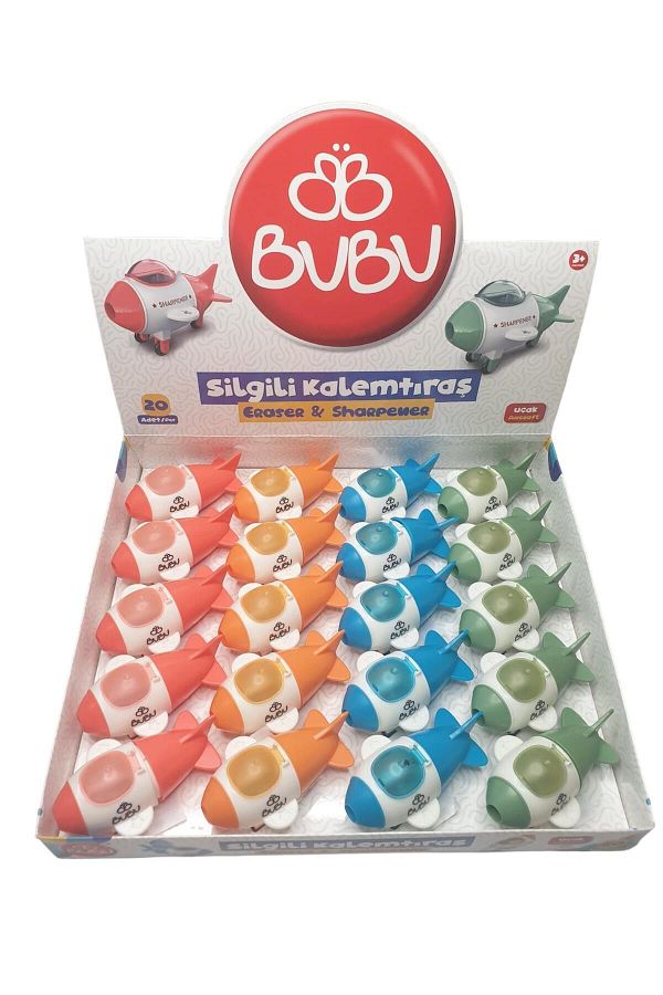 Bubu-Airplane Model Pencil Sharpener with Eraser - with Design 1